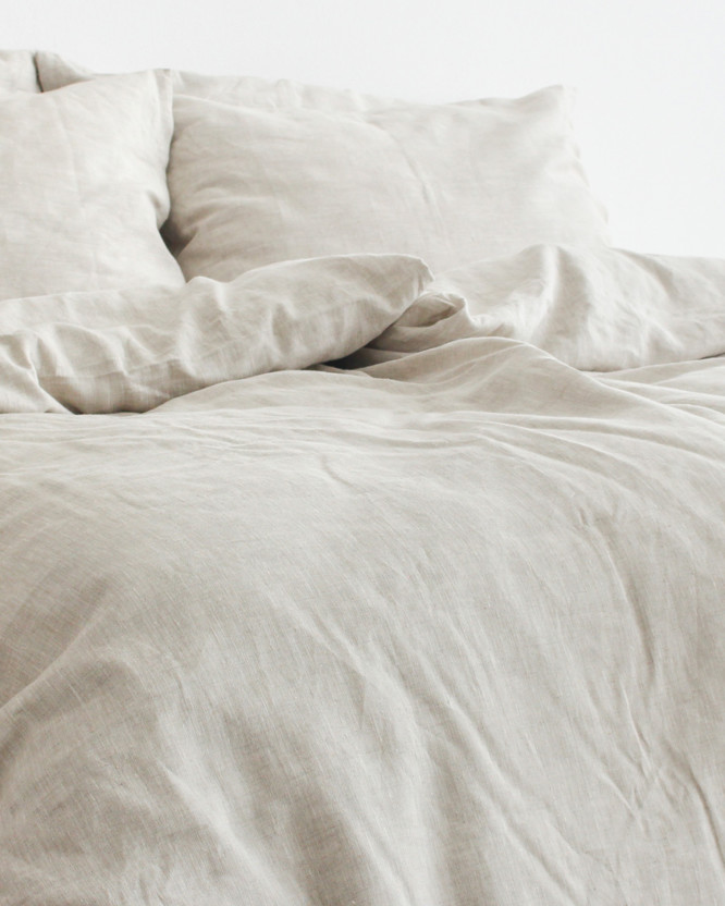 Lenjerie de pat exclusivă din in - bej natural
