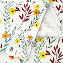 Draperie din bumbac - model 061 flori și frunze pictate