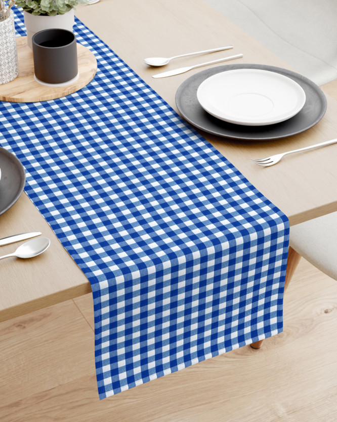 Napron de masă decorativ MENORCA - carouri albastre și albe
