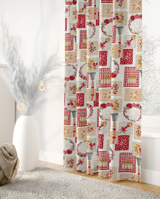 Draperie decorativă LONETA - decorațiuni de Crăciun patchwork