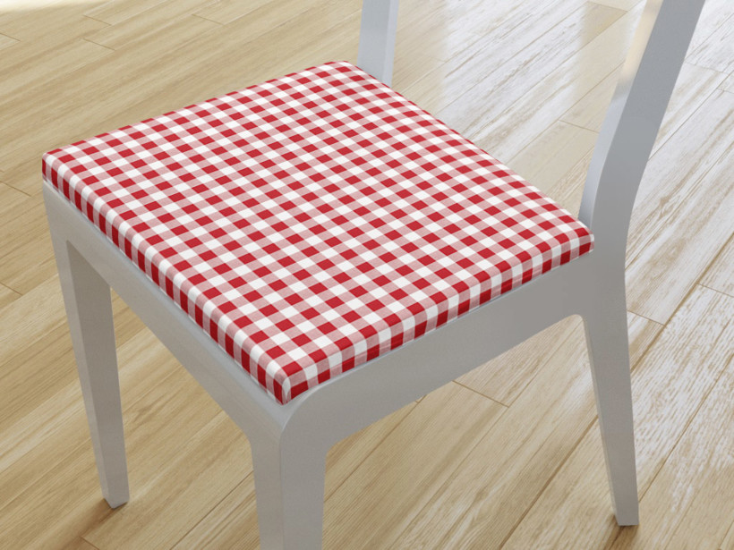 Pernă pentru scaun 38x38 cm - carouri roșii și albe