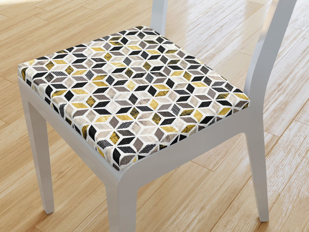 Pernă pentru scaun 38x38 cm - VINTAGE - mozaic cu auriu