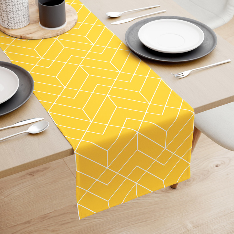 Napron de masă 100% bumbac - mozaic galben
