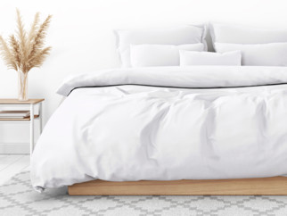 Lenjerie de pat din bumbac satinat de lux - model 0000 - albă