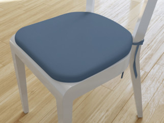 Pernă pentru scaun rotundă decorativă 39x37cm - LONETA - gri-albastru