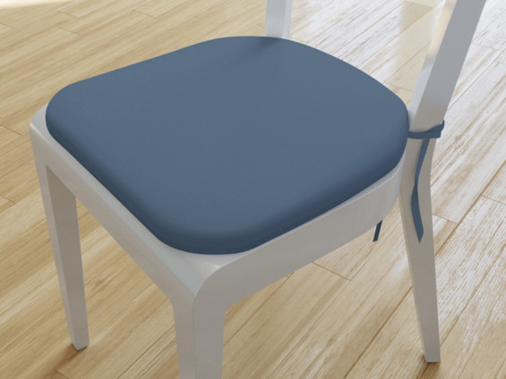 Pernă pentru scaun rotundă decorativă 39x37cm - LONETA - gri-albastru