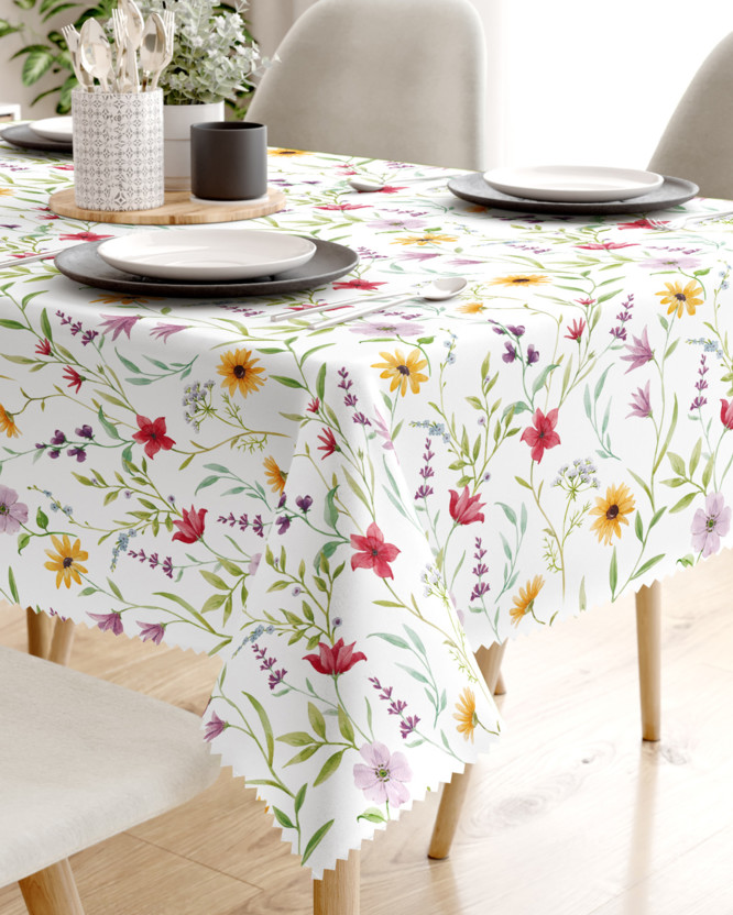 Față de masă teflonată - flori colorate de primăvară
