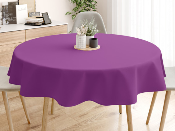 Față de masă din bumbac violet - rotundă