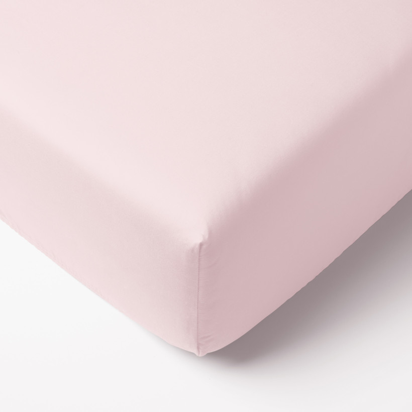Cearceaf de pat 100% bumbac cu elastic - roz pudră