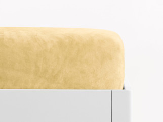 Cearceaf de pat din micropluș cu elastic - galben crem