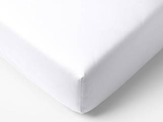 Cearceaf de pat cu elastic din bumbac satinat de lux - model 369 - alb