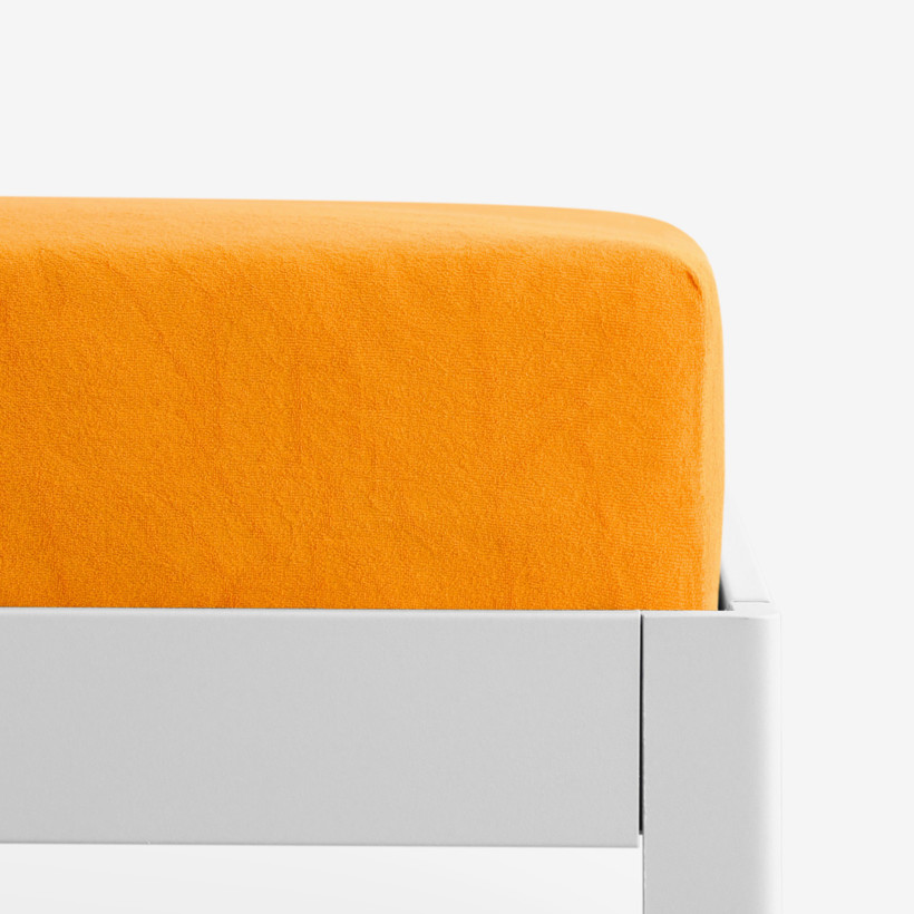 Cearceafuri de pat din terry cu elastic - portocaliu