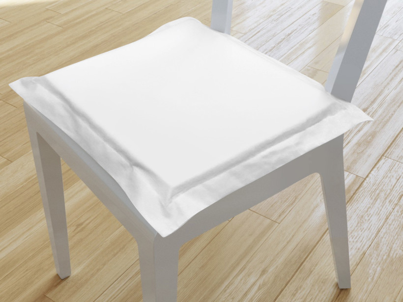Pernă pentru scaun cu ornamente 38x38 cm - alb
