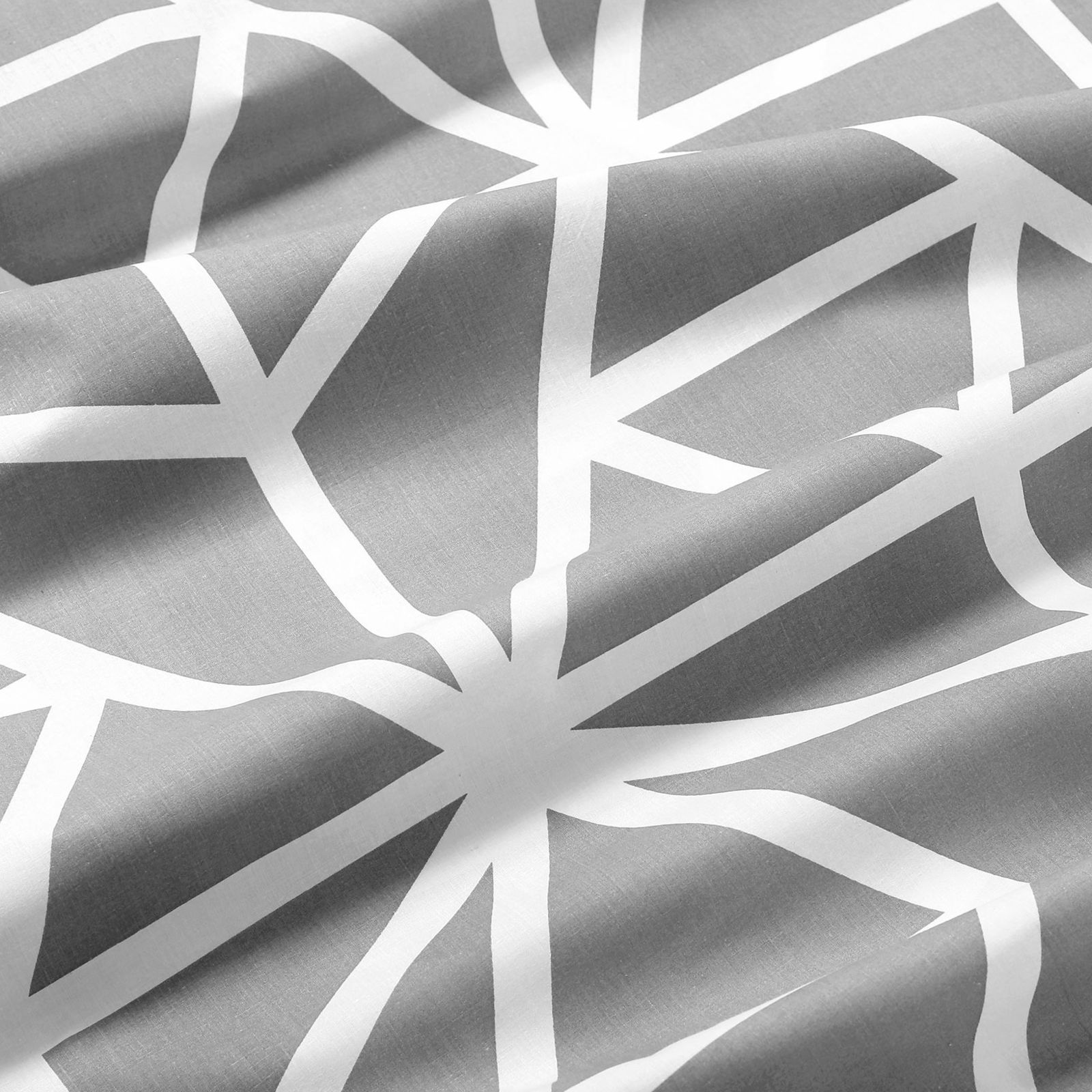 Țesătură SIMONA 100% bumbac - forme geometrice albe pe gri