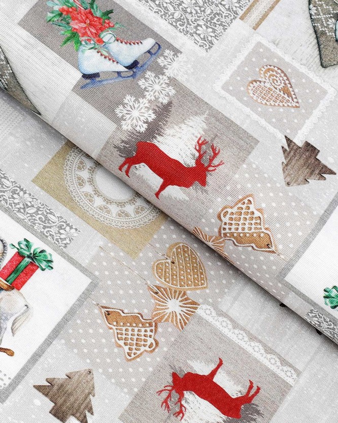 Țesătură decorativă LONETA - patchwork de Crăciun