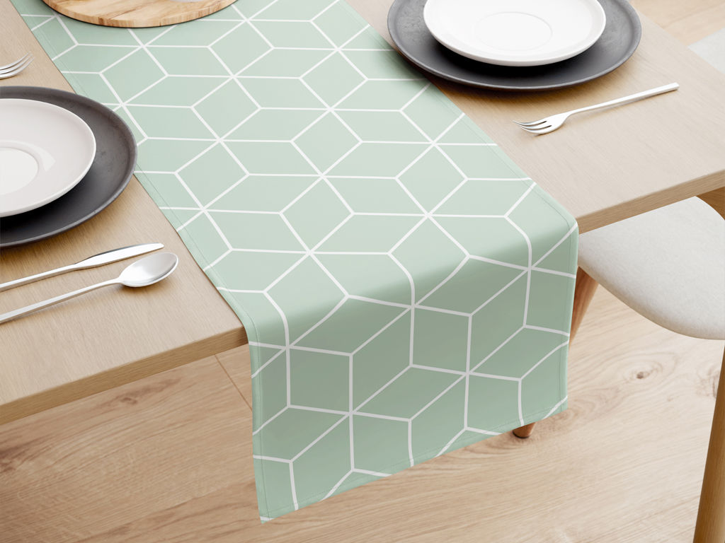 Napron de masă 100% bumbac - mozaic verde-mentă starý