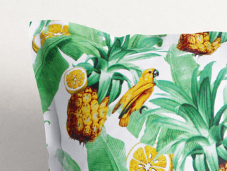 Față de pernă din bumbac cu tiv decorativ - model 062 paradis tropical
