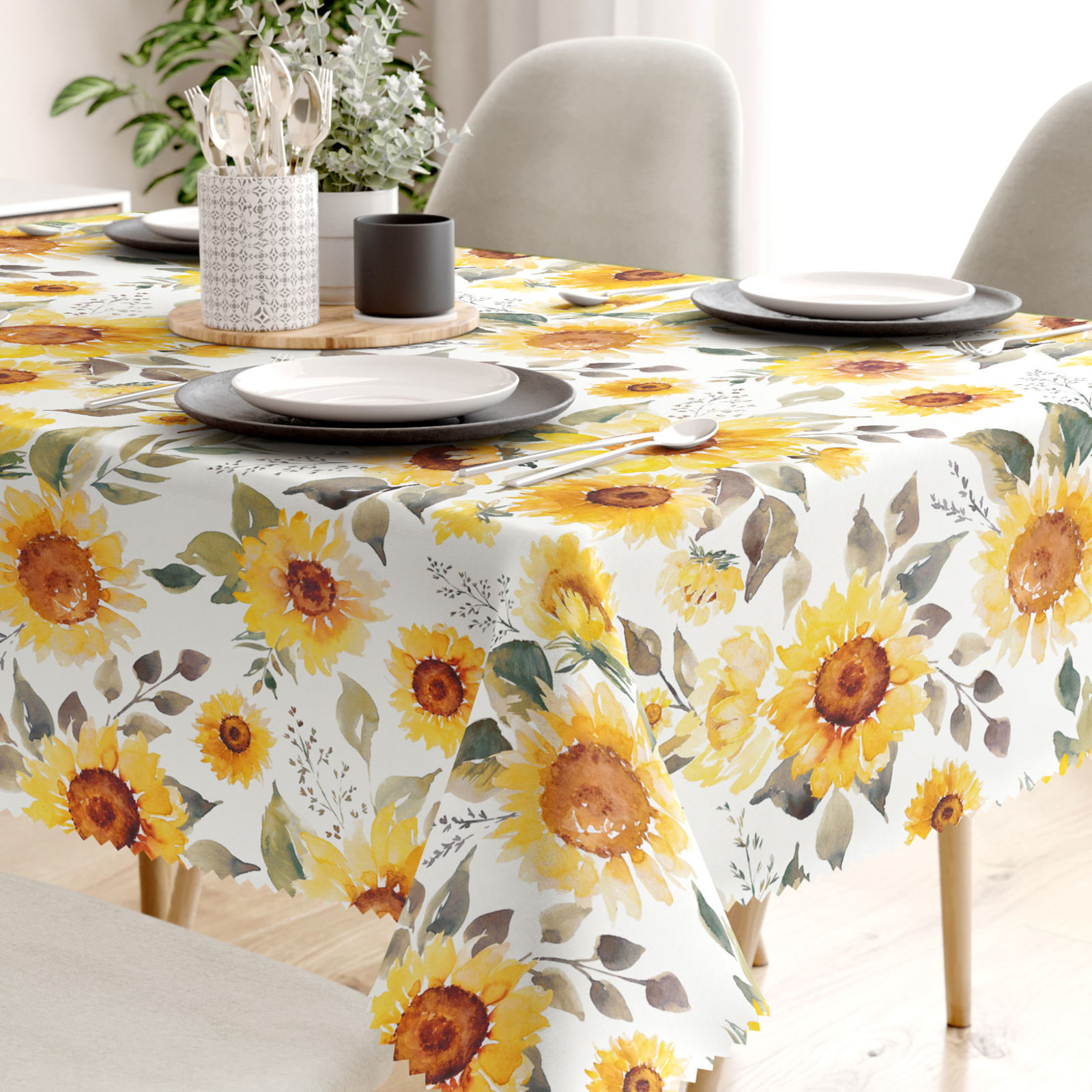 Față de masă teflonată - flori de floarea-soarelui