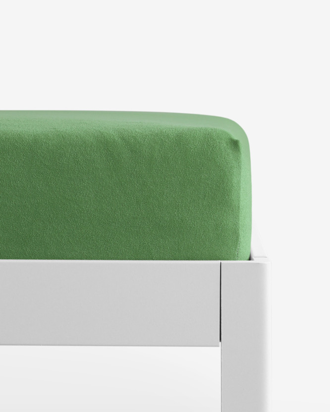 Cearceafuri de pat din terry cu elastic - verde închis