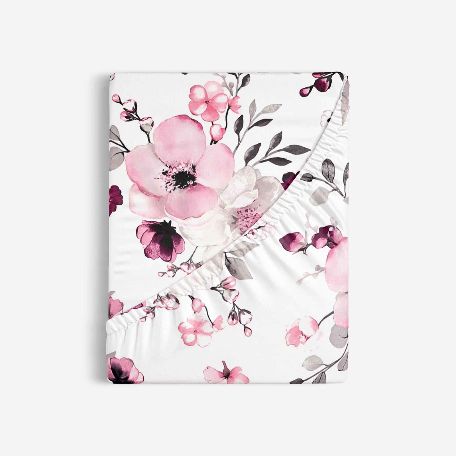 Cearceaf de pat bumbac 100% cu elastic - flori de cireș Sakura