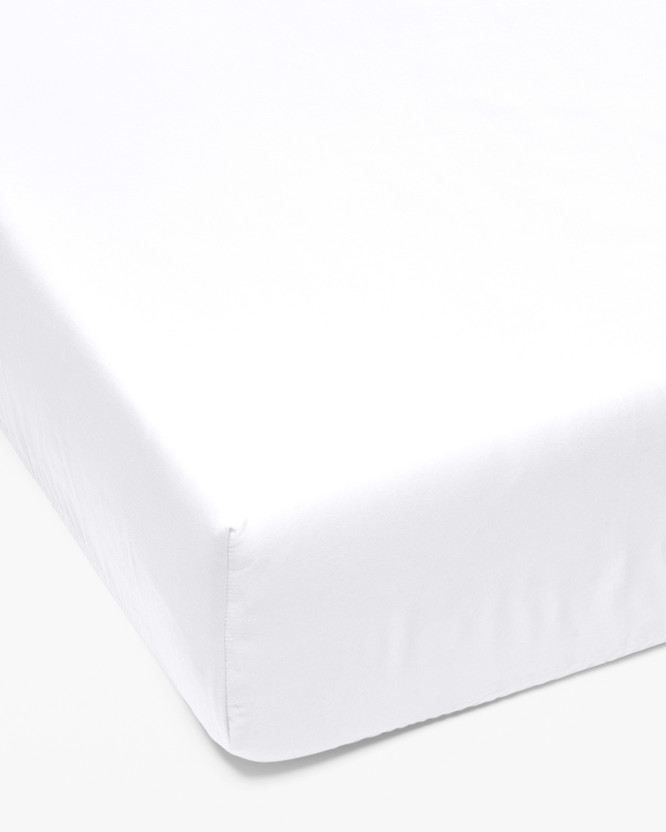 Cearceaf de pat 100% bumbac satinat de lux cu elastic- alb