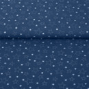 Țesătură din bumbac 100% SIMONA - model X-16 - steluțe albe pe albastru - la metru - lățime 150 cm