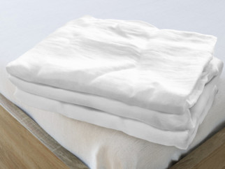 Cearceafuri de pat din in - alb