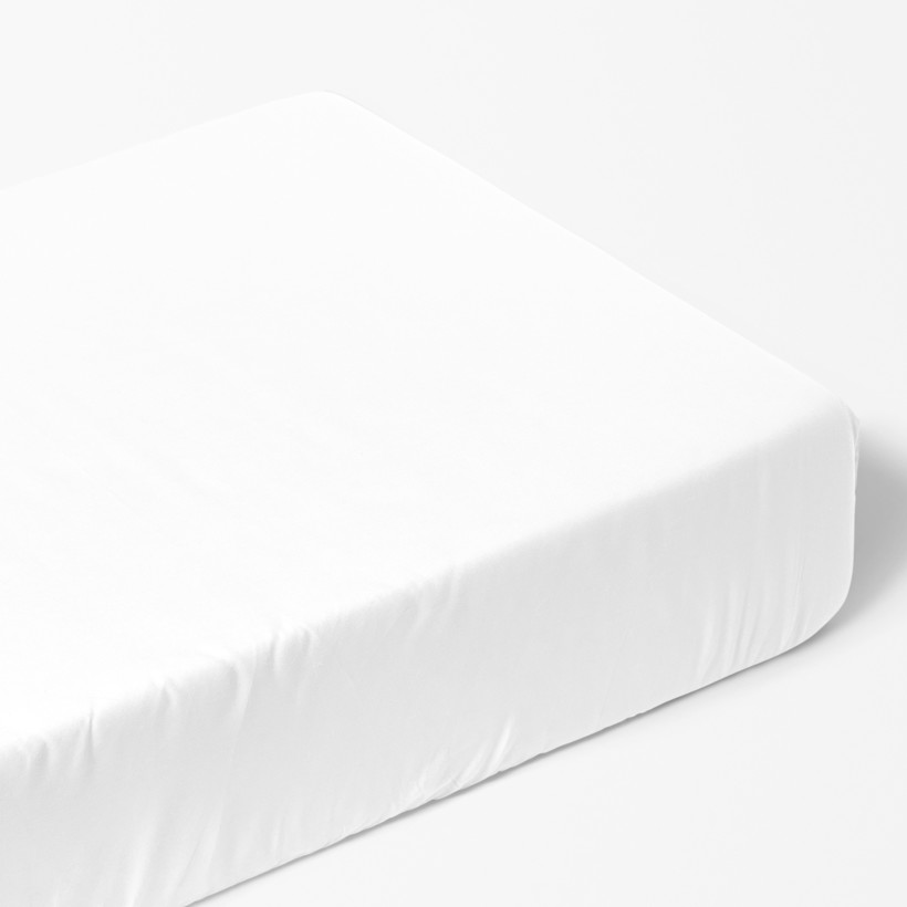 Cearceaf de pat 100% bumbac cu elastic - alb