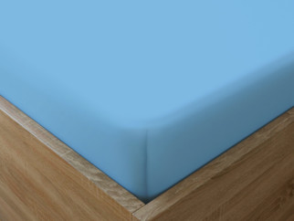 Cearceafuri de pat din bumbac cu elastic - albastru deschis