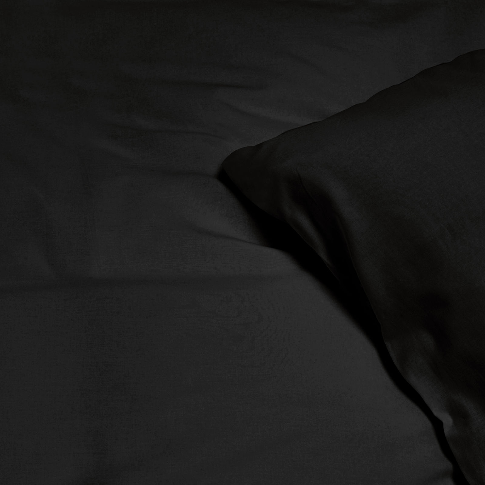 Lenjerie de pat din satin de lux - negru antracit