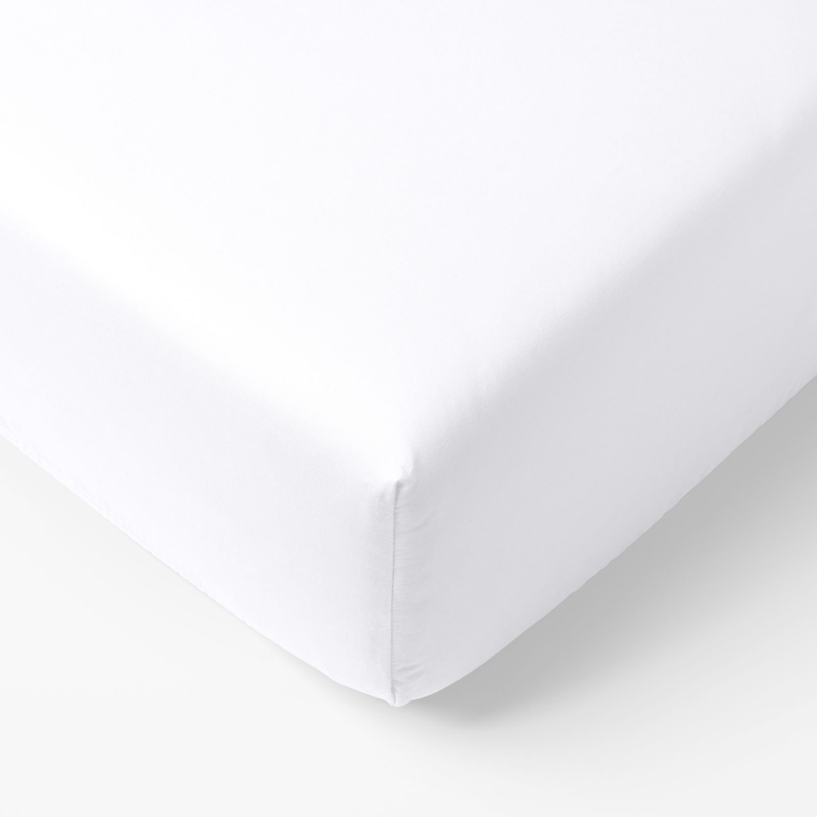 Cearceaf de pat cu elastic din bumbac satinat de lux - alb