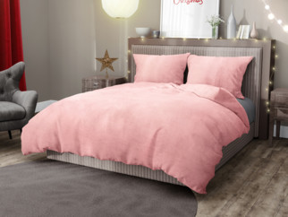 Lenjerie de pat din micropluș - roz vechi