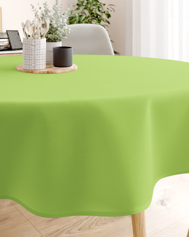 Față de masă 100% bumbac verde - rotundă