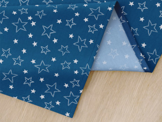 Suporturi farfurii din bumbac - model 016 - 2 buc - steluțe albe pe albastru