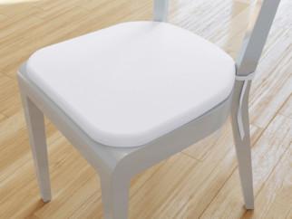 Pernă pentru scaun rotundă decorativă 39x37cm - LONETA - alb