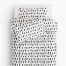 Lenjerie de pat pentru copii din 100% bumbac - model 533 - pisici negre pe alb