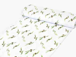 Țesătură teflonată pentru fețe de masă - măsline - lățime 160 cm