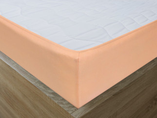 Cearceafuri de pat din jersey cu elastic - culoare somon