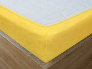 Cearceafuri de pat din terry cu elastic - galben deschis