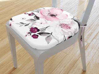 Pernă pentru scaun din bumbac 39x37cm - model 057 flori de cireș Sakura