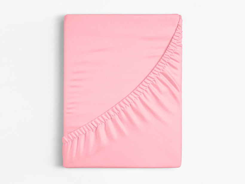 Cearceafuri de pat din bumbac cu elastic - roz deschis