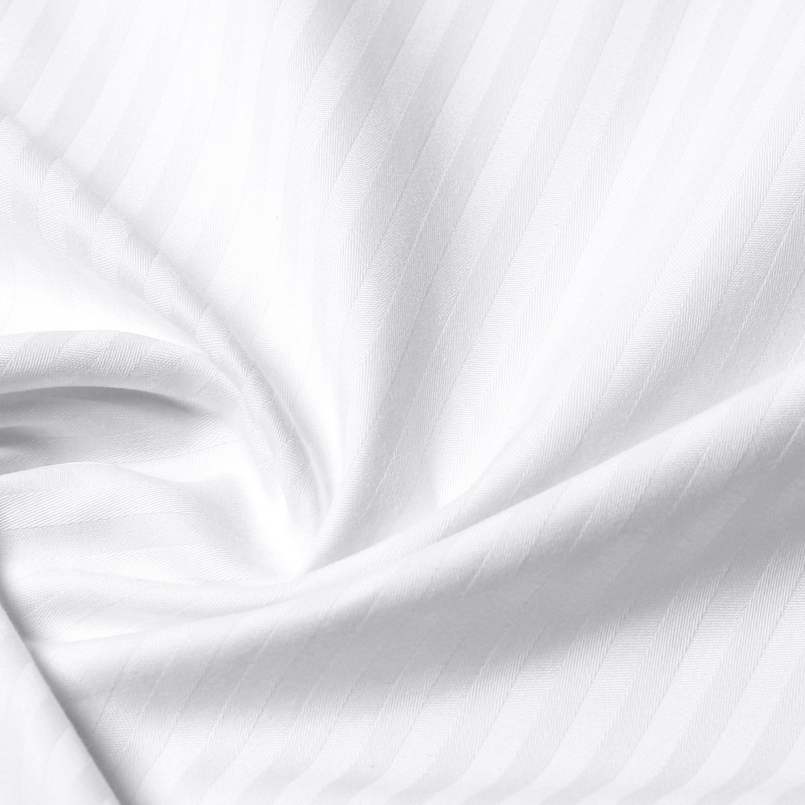 Lenjerie de pat din damasc cu dungi 4mm - alb