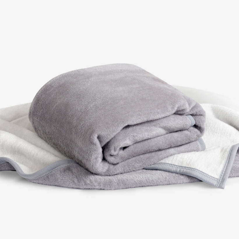 Pătură din acril de calitate - gri/alb