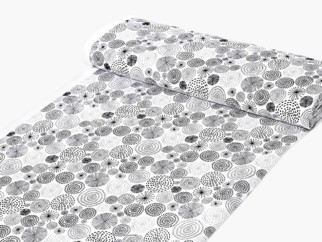 Țesătură teflonată pentru fețe de masă - cercuri abstracte - lățime 160 cm
