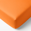 Cearceafuri de pat din bumbac cu elastic - portocaliu