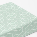 Cearceaf de pat bumbac 100%  cu elastic - mozaic verde-mentă