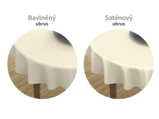 Față de masă din satin de LUX - model 004 vanilie - rotundă