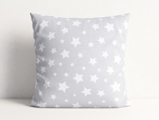 Față de pernă decorativă LONETA - model 361 - steluțe albe pe gri