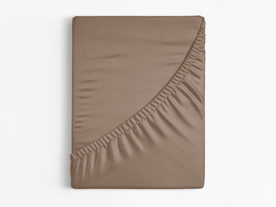 Cearceafuri de pat din bumbac cu elastic - maro