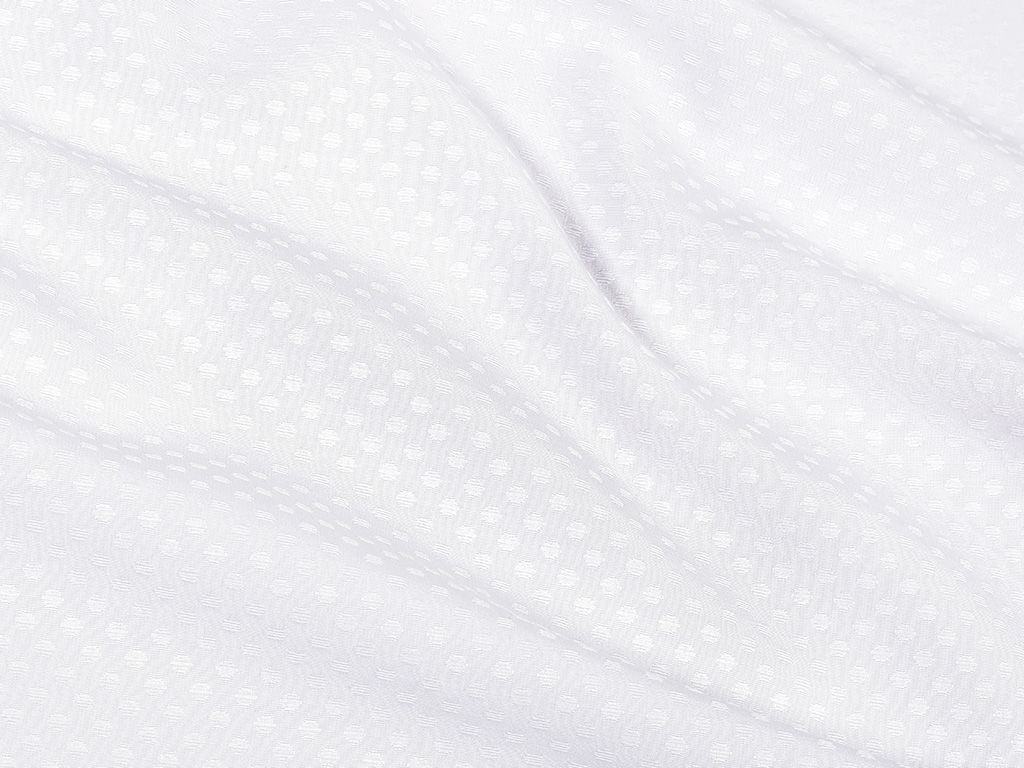 Țesătură decorativă cu strat teflonat - albă cu puncte